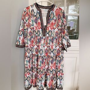 Women’s ikat/floral midi dress